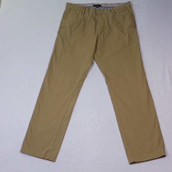 Banana Republic Emerson Chino Pants Sand Khaki Men Size 36x34 Straight Fit - Picture 2 of 13